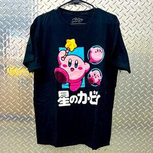 Kirby Cartoon Adult T-Shirt
Running Wand Japanese Black Graphic
Men Size Medium